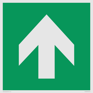 E907 Safe condition: Up / forwards arrow (90 deg supplimentary)